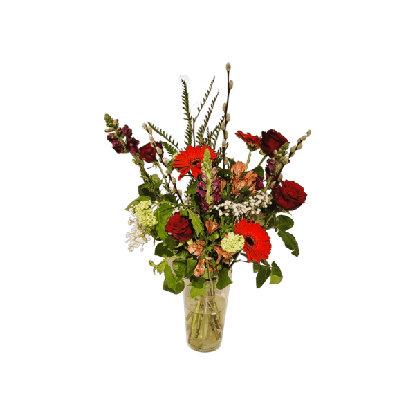 boeket rood - zakelijk bloemen bestellen op rekening - boeket veldbloemen- boeket klassiek - Boeket sjiek - bloemen delftgauw - bloemen den Hoorn -bloemen delft- door florali creations