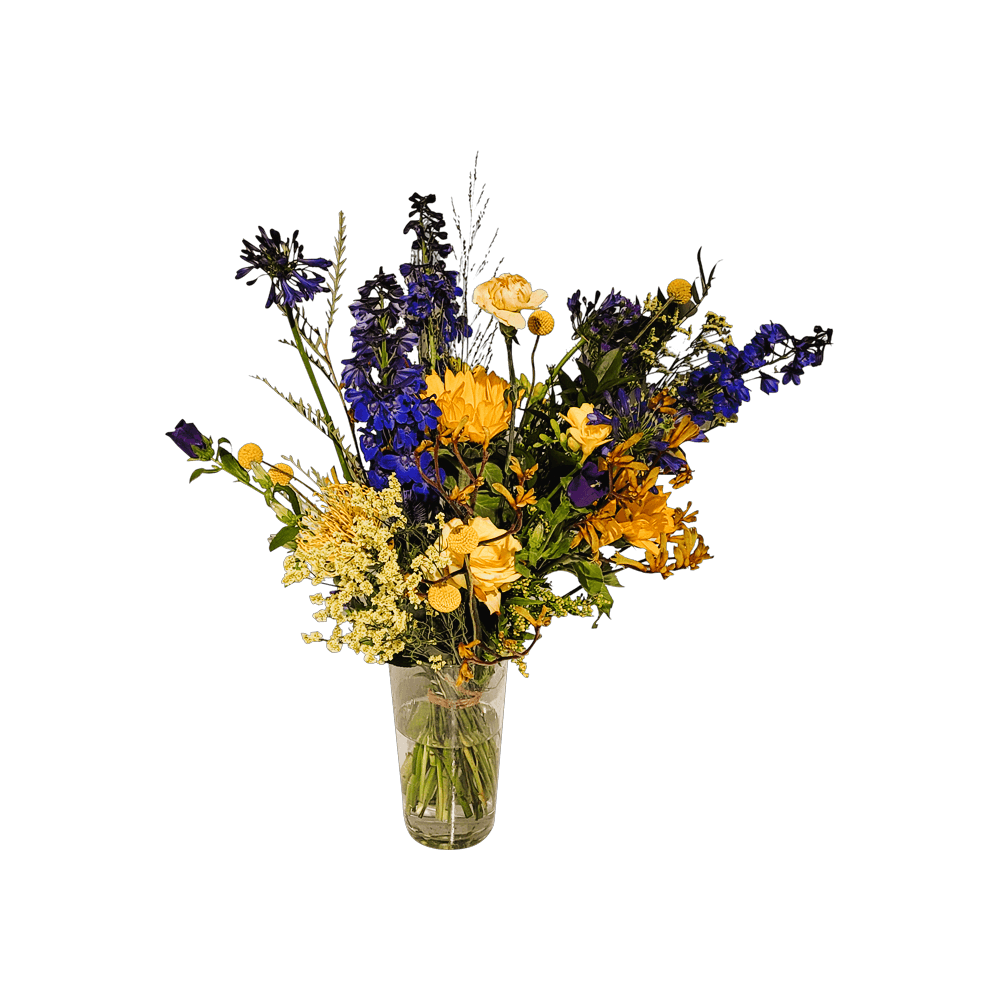 zakelijk bloemen bestellen op rekening - boeket veldbloemen- boeket geel - Boeket blauw - bloemen delftgauw - bloemen den Hoorn -bloemen delft- door florali creations