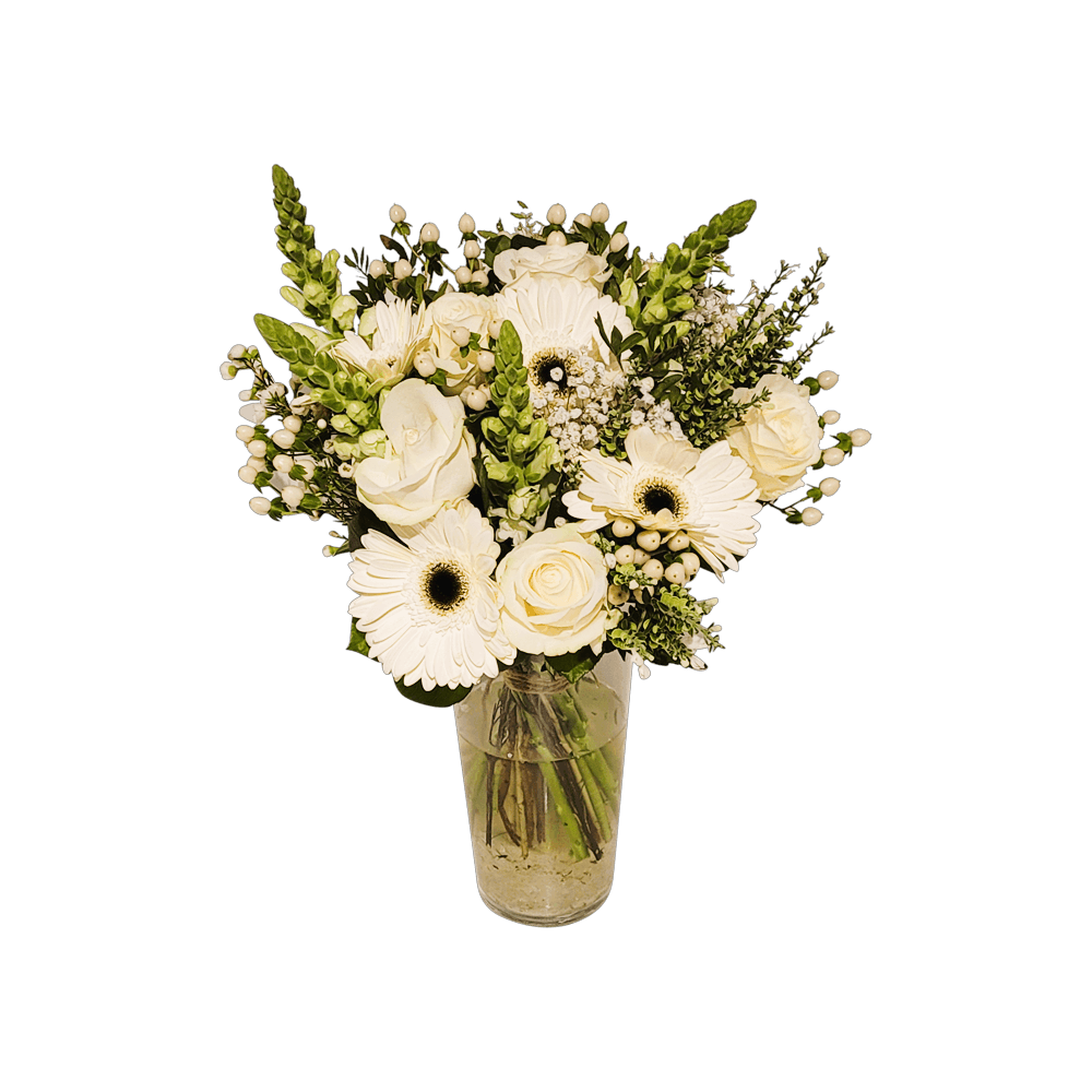 zakelijk bloemen bestellen op rekening - boeket biedermeier- boeket wit - bloemen delftgauw - bloemen den Hoorn -bloemen delft- door florali creations