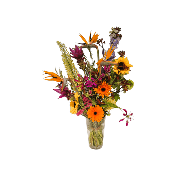 Boeket tropisch - zakelijk bloemen bestellen op rekening - boeket veldbloemen- boeket bont - Boeket strelitzia - bloemen delftgauw - bloemen den Hoorn -bloemen delft- door florali creations