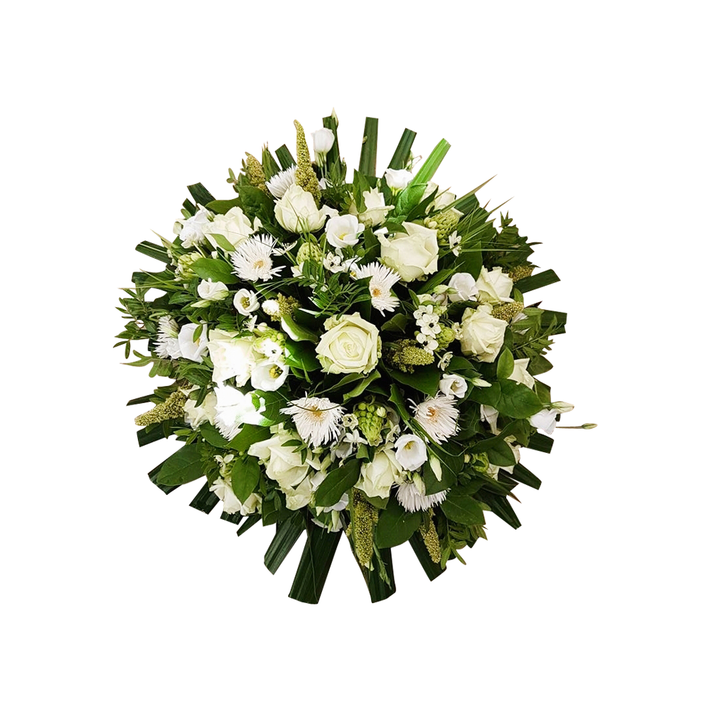 biedermeier stijl- biedermeier wit - biedermeier rouwstuk - rouwstuk wit - door Florali Creations