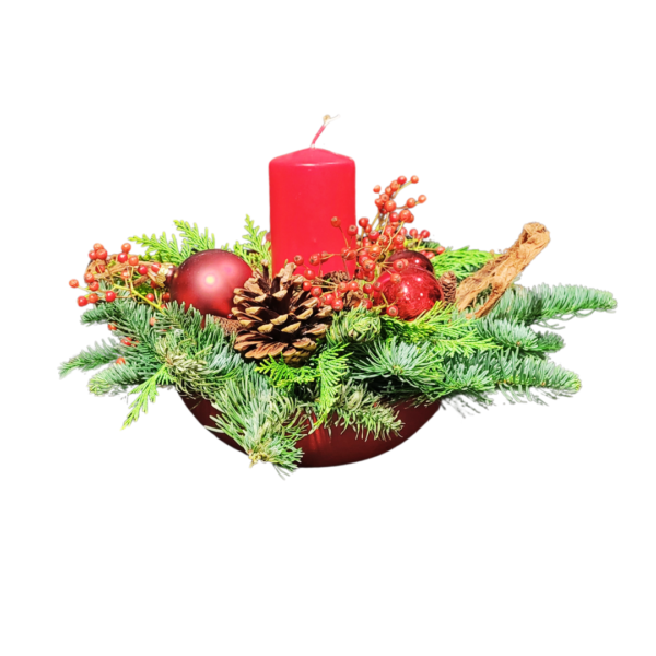 Klassiek kerststukje Rood - Florali Creations - Delfgauw