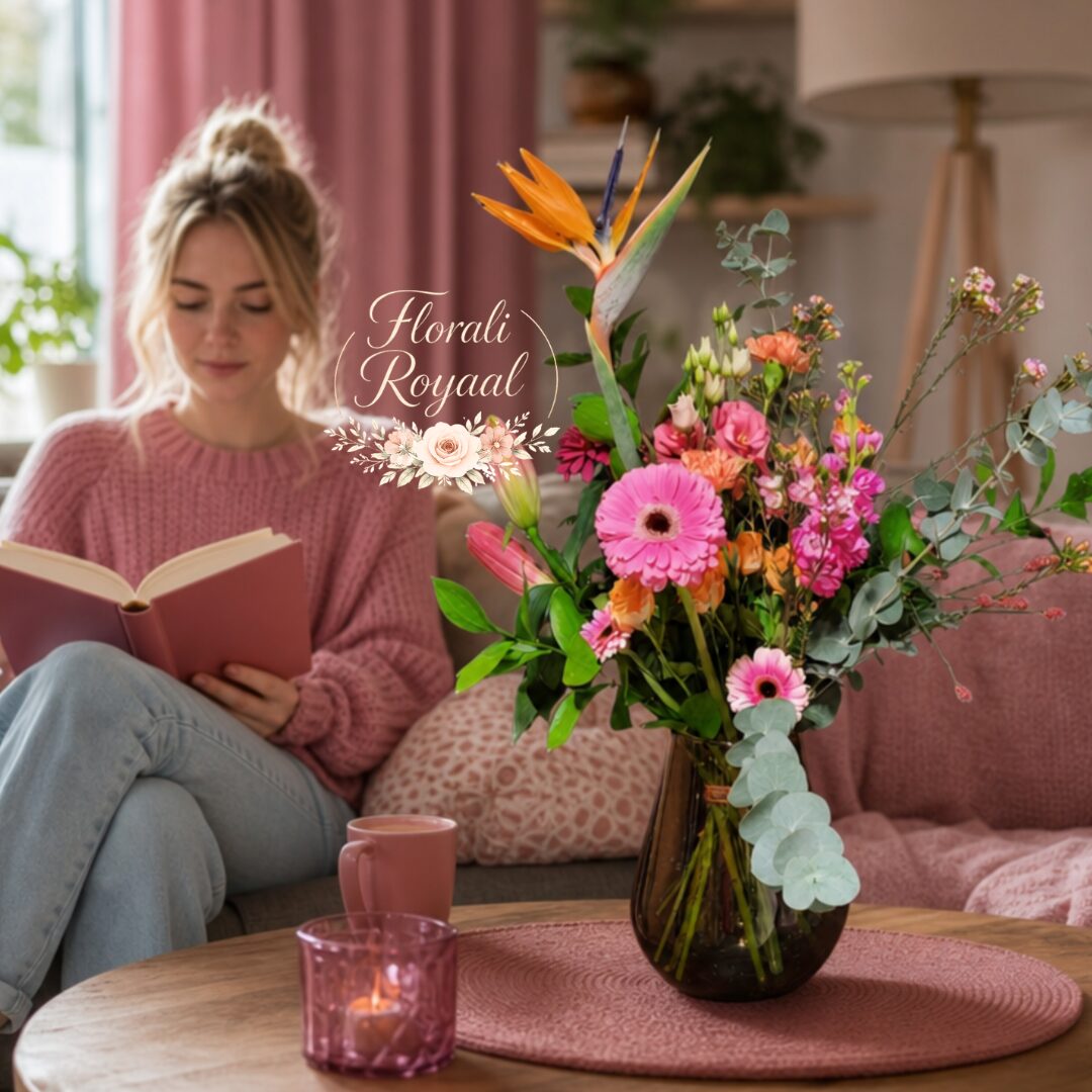 Florali Royaal -Eigenwijs Veldboeket – Roze & Oranje Explosie
