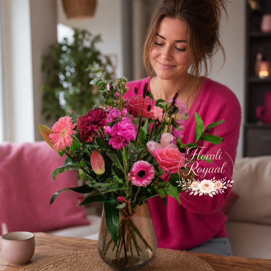 Florali Royaal -Plukboeket Roze – Lief & Speels