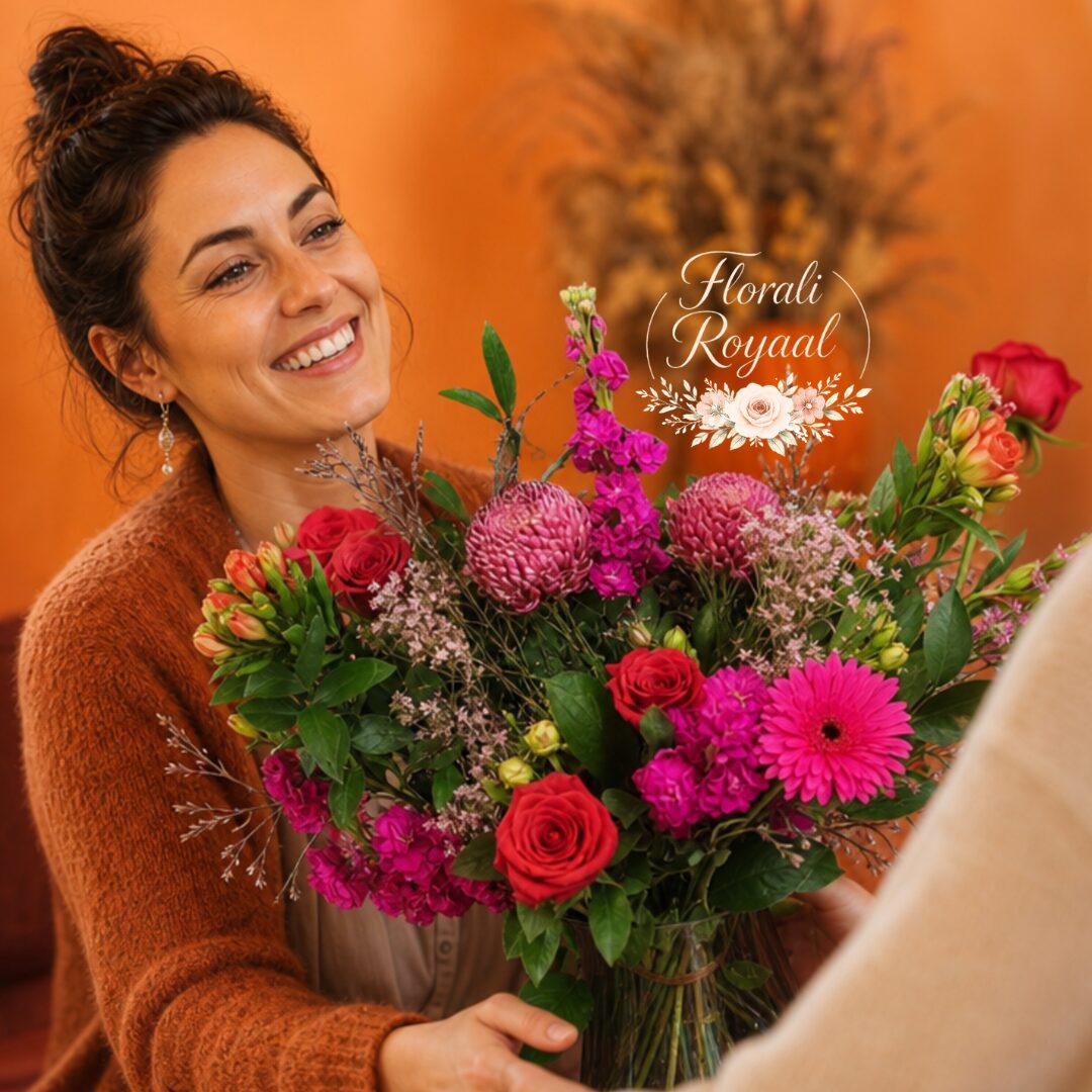Florali Royaal - Veldboeket in Rood & Roze Tinten – Passie & Liefdevol