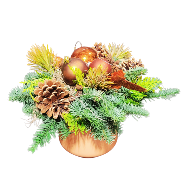 Natuurlijk & Warm | Kerststuk Bruin Koper-floralicreations - Delfgauw