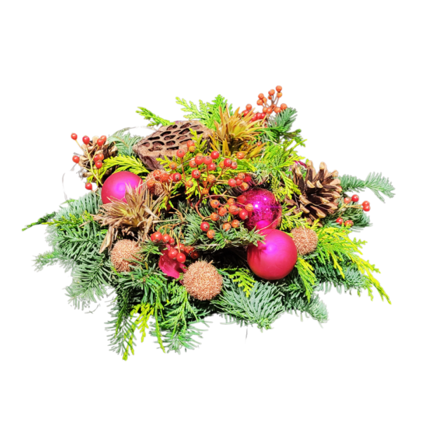 Zacht & Sfeervol | Roze Rond Kerststuk- florali creations - delfgauw
