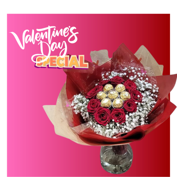 Hollandse rozen met chocolade - romantic bouquet - Florali creations