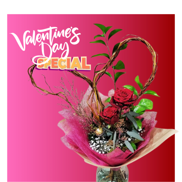 valentijnsboeket met hart. floralicreations - delfgauw